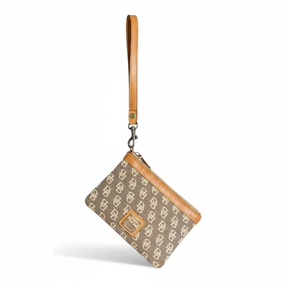 Dooney & Bourke Tan and Brown Monogram Wristlet - Picture 6 of 16